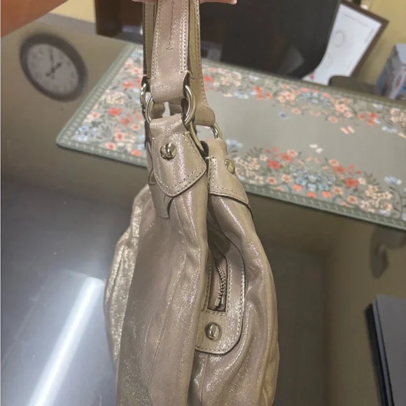 Coach Shimmering Beige Shoulder Bag